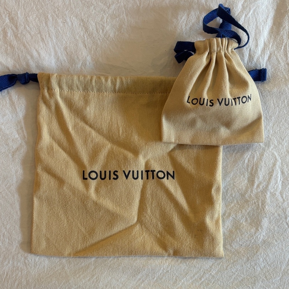 Louis Vuitton Tan and Navy Drawstring Dust Bags